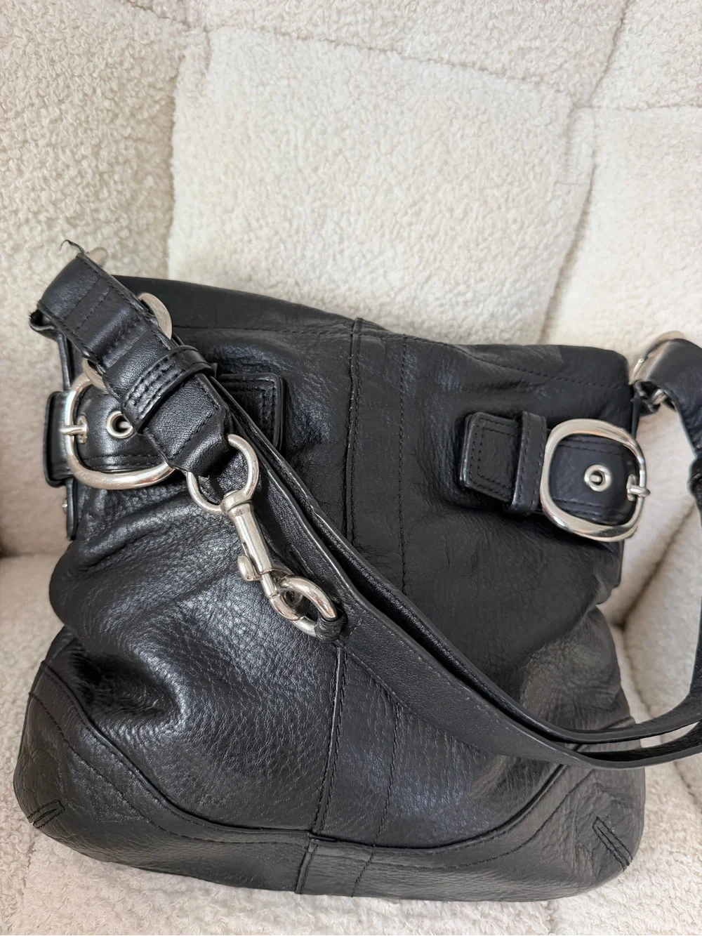 Coach bundle of 2 Black and Tan Leather  Crossbody Duo - Buckle Accent